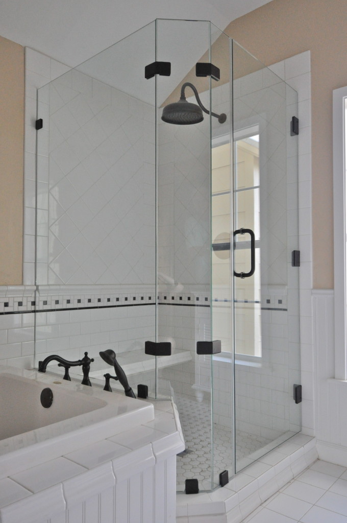 The Cottage heavy-glass corner shower enclosure